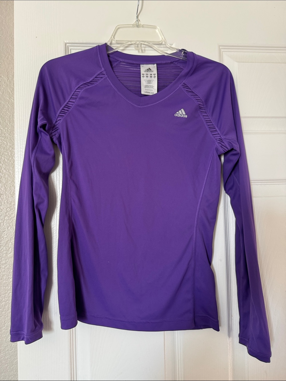 adidas Purple Long-Sleeve Athletic Top